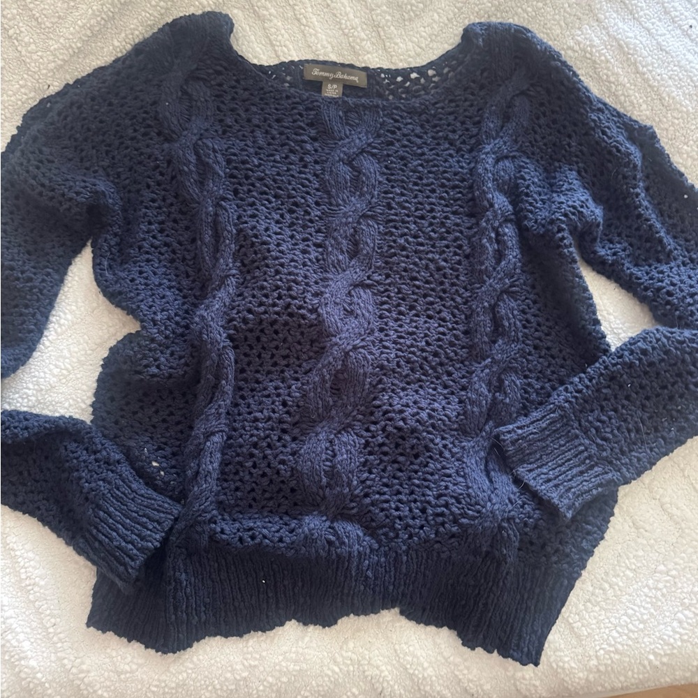 Tommy Bahama Cable Knit Navy Sweater